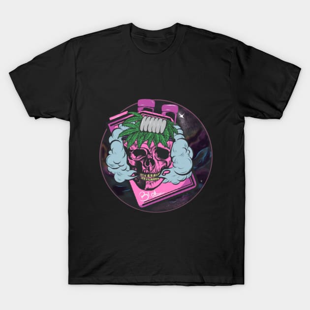 skull vaping weed T-Shirt by Southwengker